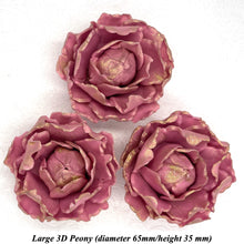 Vintage Gold Sparkle-Tip Dusky Mauve 3D Non-Wired Large Sugar Peonies