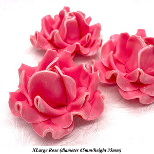 Champagne Sparkle-Tip Pink Sugar Roses 3SIZES NON WIRED Silver/Gold Sparkle Tip Options