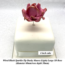 Wired Blush Sparkle-Tip Dusky Mauve Roses Sugar Roses Large & XLarge+ Sizes