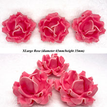Champagne Sparkle-Tip Pink Sugar Roses 3SIZES NON WIRED Silver/Gold Sparkle Tip Options
