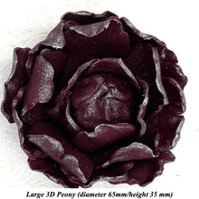 Light Silver Sparkle-Tip Wine Deep Dusky Mauve 3D Non-Wired Large Sugar Peonies