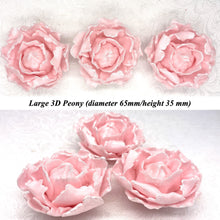 White Sparkle-Tip Pink 3D Non-Wired Large Sugar Peonies