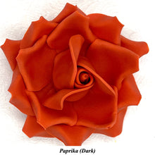 Orange Coral Peach Paprika Non-Wired XLarge+ (Super) 3D Sugar Roses Larger Petal 75mm