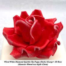 Wired White Sparkle-Tip Red Roses Sugar Roses Large & XLarge+ Sizes