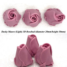 Dusky Mauve 3D Sugar Non-Wired Roses  3 SHADES 4 SIZES