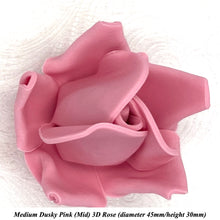 Dusky PInk 3D Sugar Non-Wired Roses  3 SHADES 4 SIZES