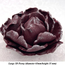 Light Silver Sparkle-Tip Wine Deep Dusky Mauve 3D Non-Wired Large Sugar Peonies