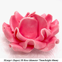 Champagne Sparkle-Tip Pink Sugar Roses 3SIZES NON WIRED Silver/Gold Sparkle Tip Options