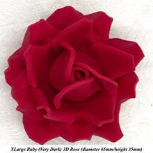 Non-Wired 4 Sizes 3D Rich Ruby Red Sugar Roses Standard Petal 20mm-65mm