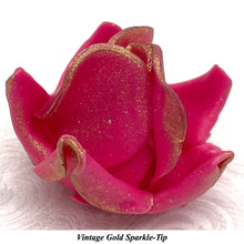 Wired White Sparkle-Tip Pink Roses Sugar Roses Large & XLarge+ Sizes