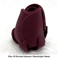 Deep Dusky Mauve Wine 3D Sugar Non-Wired Roses  3 SHADES 4 SIZES