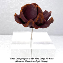 Wired Orange Sparkle-Tip Wine Dusky Mauve Roses Sugar Roses Large & XLarge+ Sizes