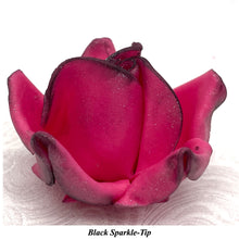 Wired White Sparkle-Tip Pink Roses Sugar Roses Large & XLarge+ Sizes