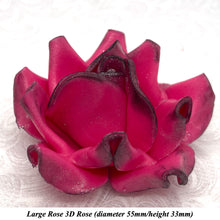 Black Sparkle-Tip Fuchsia Pink Sugar Roses 3SIZES NON WIRED