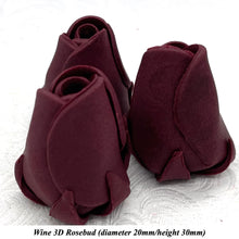 Deep Dusky Mauve Wine 3D Sugar Non-Wired Roses  3 SHADES 4 SIZES