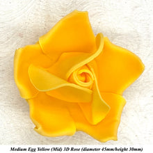 Bright Egg Yellow Orange 3D Sugar Non-Wired Roses  3 SHADES 4 SIZES