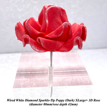 Wired White Sparkle-Tip Red Roses Sugar Roses Large & XLarge+ Sizes