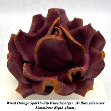 Wired Orange Sparkle-Tip Wine Dusky Mauve Roses Sugar Roses Large & XLarge+ Sizes