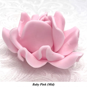 Non-Wired Pink Petite Large 3D Sugar Roses Smaller Petal 50mm