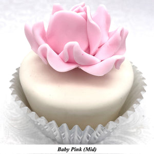 Non-Wired Pink Petite Large 3D Sugar Roses Smaller Petal 50mm