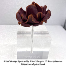 Wired Orange Sparkle-Tip Wine Dusky Mauve Roses Sugar Roses Large & XLarge+ Sizes