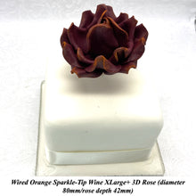 Wired Orange Sparkle-Tip Wine Dusky Mauve Roses Sugar Roses Large & XLarge+ Sizes