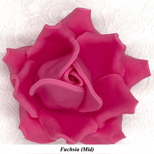Non-Wired Pink Petite Large 3D Sugar Roses Smaller Petal 50mm