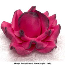 Black Sparkle-Tip Fuchsia Pink Sugar Roses 3SIZES NON WIRED