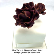Wired Orange Sparkle-Tip Wine Dusky Mauve Roses Sugar Roses Large & XLarge+ Sizes
