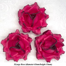 Black Sparkle-Tip Fuchsia Pink Sugar Roses 3SIZES NON WIRED