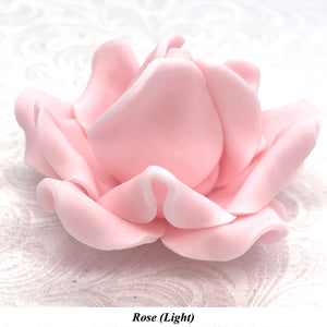 Non-Wired Pink Petite Large 3D Sugar Roses Smaller Petal 50mm