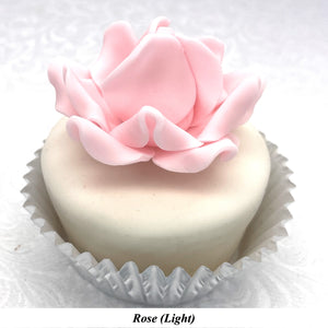 Non-Wired Pink Petite Large 3D Sugar Roses Smaller Petal 50mm