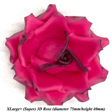 Black Sparkle-Tip Fuchsia Pink Sugar Roses 3SIZES NON WIRED