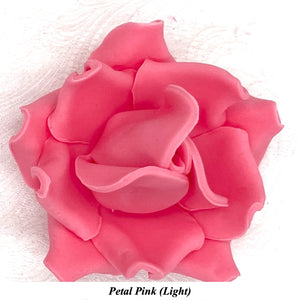 Non-Wired Pink Petite Large 3D Sugar Roses Smaller Petal 50mm