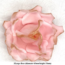 Rose Gold Sparkle-Tip Pink Sugar Roses 3SIZES NON WIRED White/Pink Sparkle Tip Options
