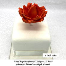 Orange Coral Peach Orange Flame Paprika Wired XLarge+ (Super) 3D Sugar Roses Larger Petal 80 mm