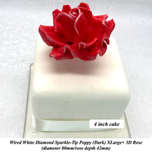 Wired White Sparkle-Tip Red Roses Sugar Roses Large & XLarge+ Sizes