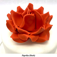 Orange Coral Peach Paprika Non-Wired XLarge+ (Super) 3D Sugar Roses Larger Petal 75mm
