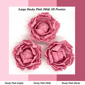 Dusky Pink 3D Non-Wired Large Sugar Peonies