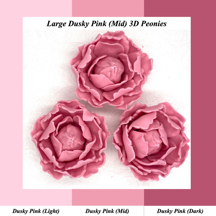 Dusky Pink 3D Non-Wired Large Sugar Peonies