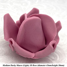 Dusky Mauve 3D Sugar Non-Wired Roses  3 SHADES 4 SIZES