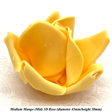 Mango Yellow Orange 3D Sugar Non-Wired Roses  3 SHADES 4 SIZES