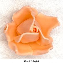 Non-Wired Orange Coral Peach Petite Medium 3D Sugar Roses Smaller Petal 40mm
