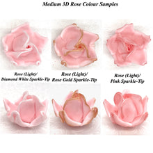 White Sparkle-Tip Pink 3D Non-Wired Large Sugar Peonies