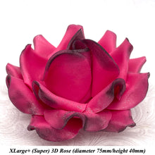 Black Sparkle-Tip Fuchsia Pink Sugar Roses 3SIZES NON WIRED