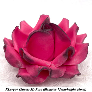 Black Sparkle-Tip Fuchsia Pink Sugar Roses 3SIZES NON WIRED