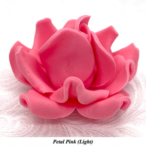 Non-Wired Pink Petite Large 3D Sugar Roses Smaller Petal 50mm