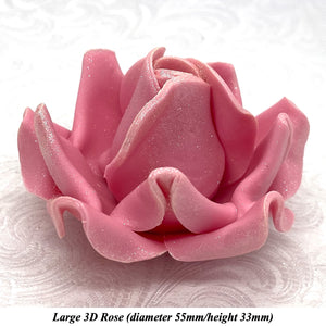 Champagne Sparkle-Tip Dusky Pink Sugar Roses 3SIZES NON WIRED