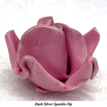 Wired Blush Sparkle-Tip Dusky Mauve Roses Sugar Roses Large & XLarge+ Sizes