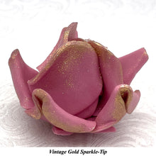 Wired Blush Sparkle-Tip Dusky Mauve Roses Sugar Roses Large & XLarge+ Sizes